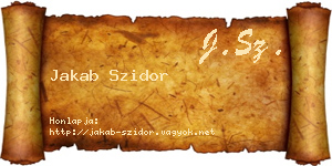 Jakab Szidor névjegykártya